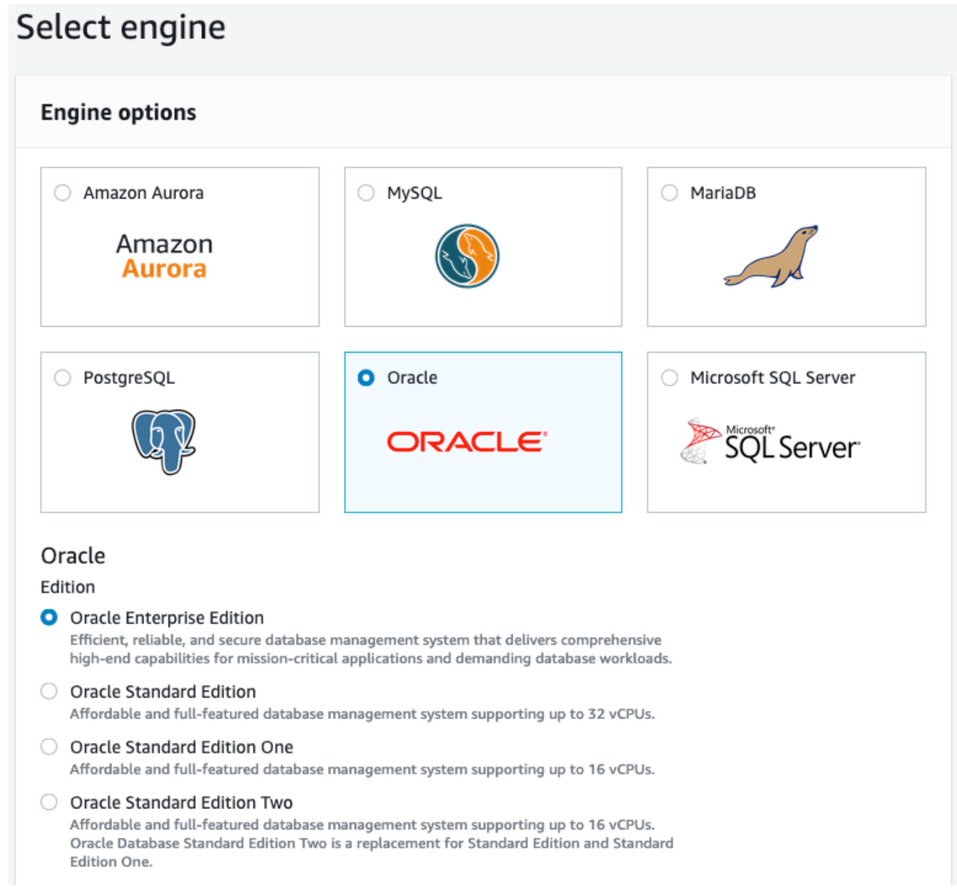 , Options for Running Oracle on Amazon RDS