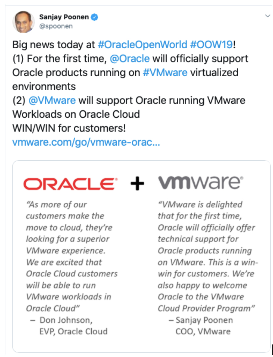 , Oracle’s Updated Support Policy for VMware &#8211; What it Means for You