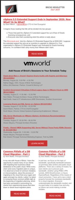 VSPHERE 5.5 SUPPORT ENDING, COMMON PITFALLS OF A DB CLOUD MIGRATION, AND MORE