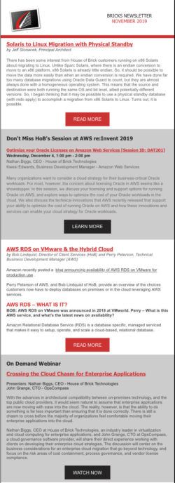 AWS RDS ON VMWARE & THE HYBRID CLOUD, SOLARIS TO LINUX MIGRATION, AWS RE:INVENT SESSION, AND MORE