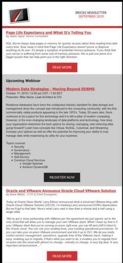 MODERN DATA STRATEGIES WEBINAR, PAGE LIFE EXPECTANCY, ORACLE CLOUD VMWARE SOLUTION, AND MORE